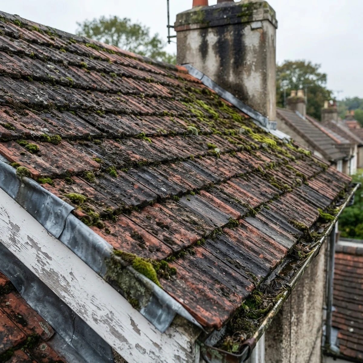 Toiture avant nettoyage